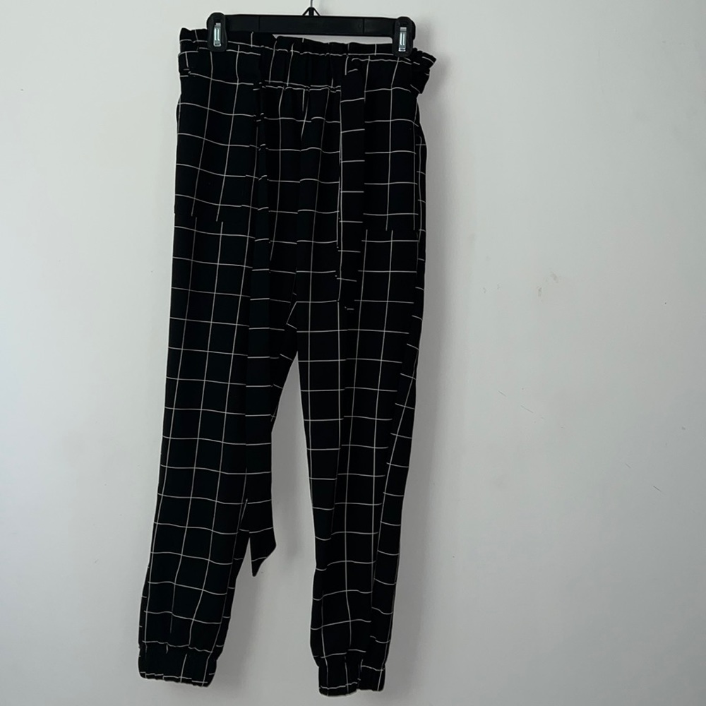 Black with white stripes work pants